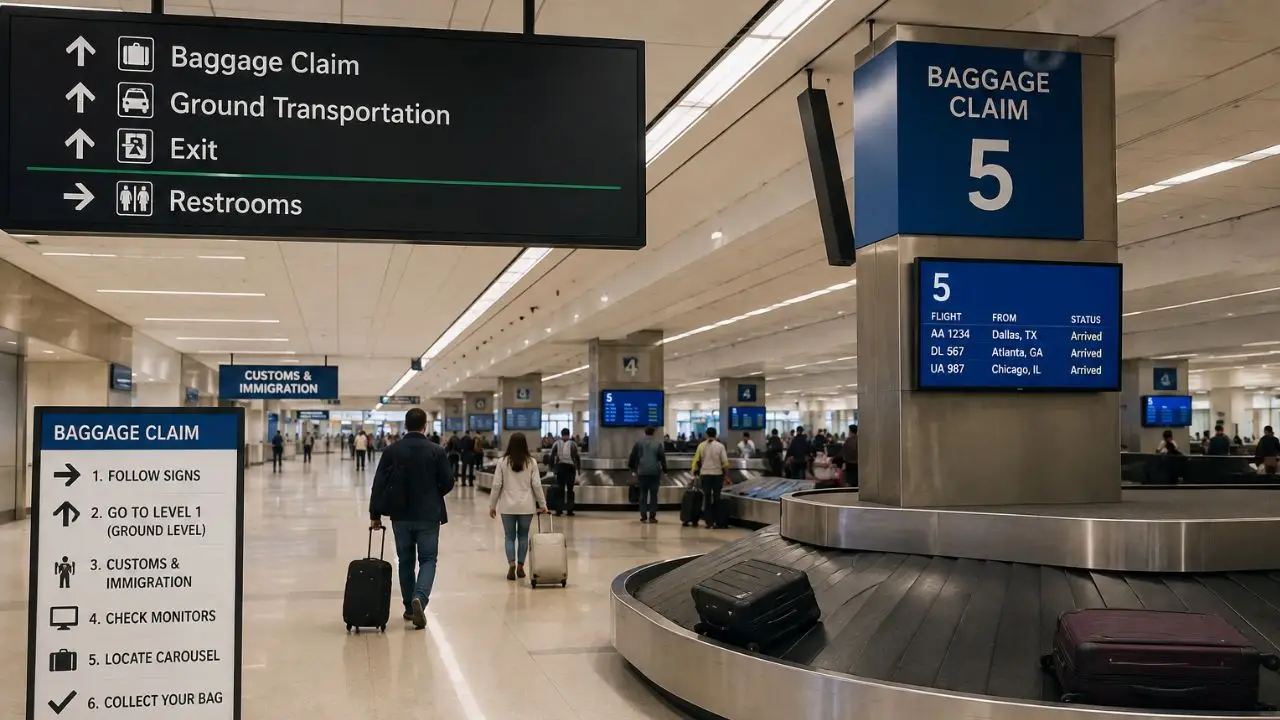 MIA baggage claim navigation map