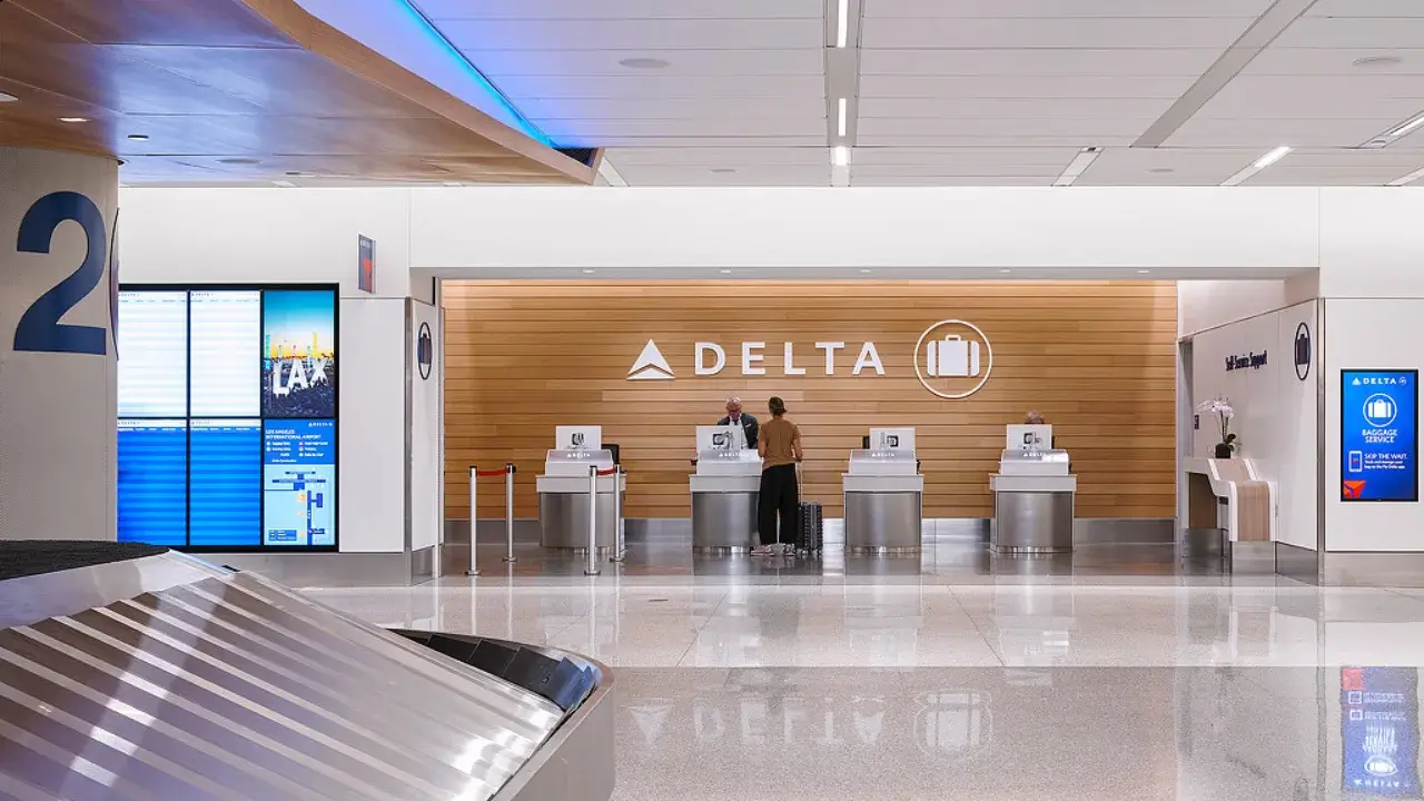 Delta Airlines check-in counters and baggage claim at MIA Terminal