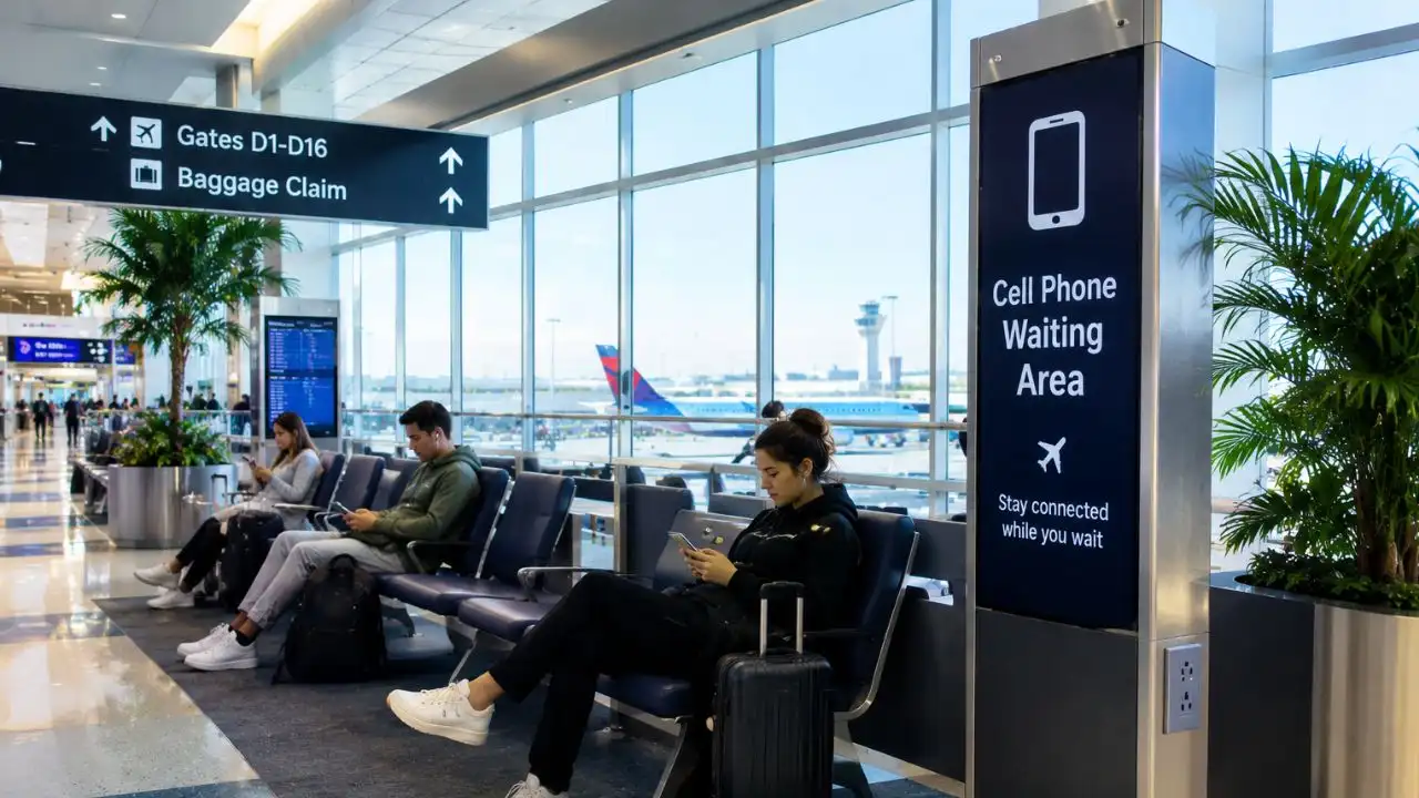 Miami Airport cell phone waiting area offers a convenient place to wait before pickup, helping reduce congestion and speed up terminal access.